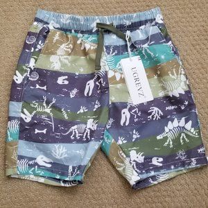 **NWT** Ugrevz Boy’s Dinosaur Bones Swim Shorts UV50+ Size 7/8